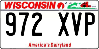 WI license plate 972XVP