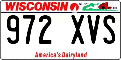 WI license plate 972XVS