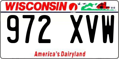WI license plate 972XVW