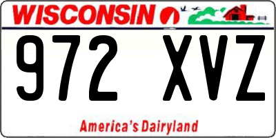WI license plate 972XVZ