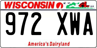 WI license plate 972XWA
