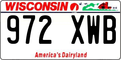 WI license plate 972XWB