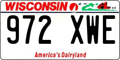WI license plate 972XWE