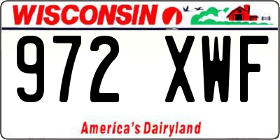 WI license plate 972XWF