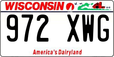 WI license plate 972XWG