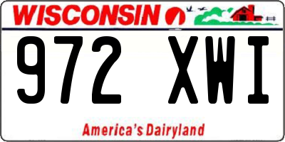 WI license plate 972XWI