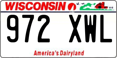 WI license plate 972XWL