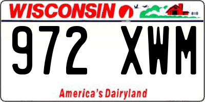 WI license plate 972XWM