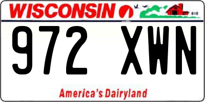 WI license plate 972XWN