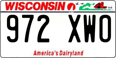 WI license plate 972XWO