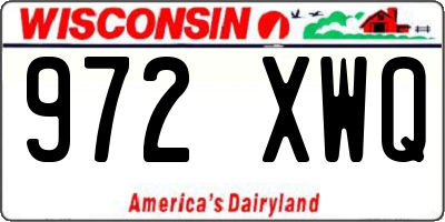 WI license plate 972XWQ