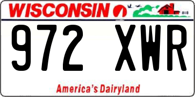 WI license plate 972XWR