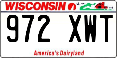 WI license plate 972XWT