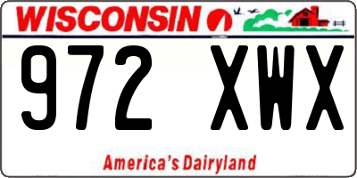 WI license plate 972XWX