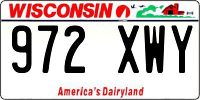 WI license plate 972XWY