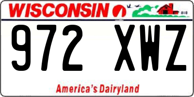 WI license plate 972XWZ