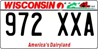 WI license plate 972XXA