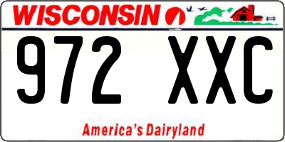 WI license plate 972XXC