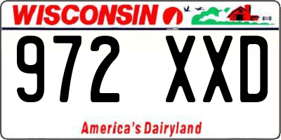 WI license plate 972XXD