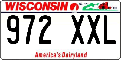WI license plate 972XXL