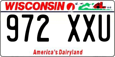 WI license plate 972XXU