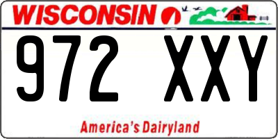 WI license plate 972XXY