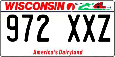 WI license plate 972XXZ