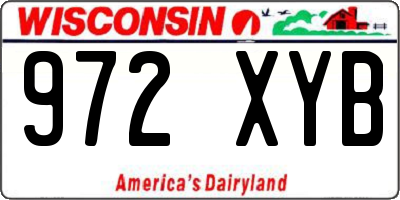 WI license plate 972XYB