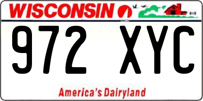 WI license plate 972XYC