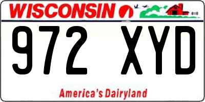 WI license plate 972XYD