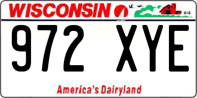WI license plate 972XYE
