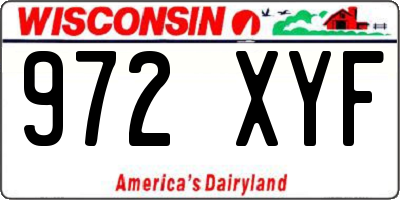 WI license plate 972XYF