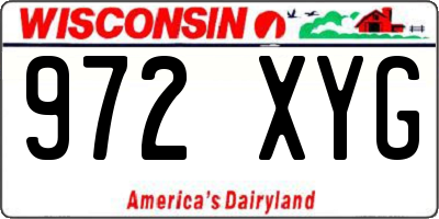 WI license plate 972XYG