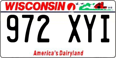 WI license plate 972XYI
