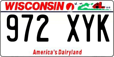 WI license plate 972XYK