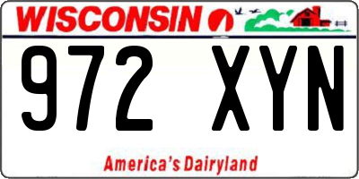 WI license plate 972XYN