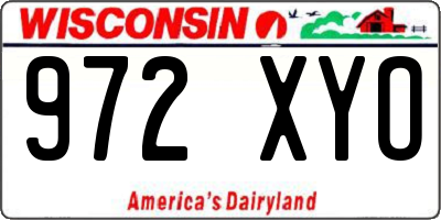 WI license plate 972XYO