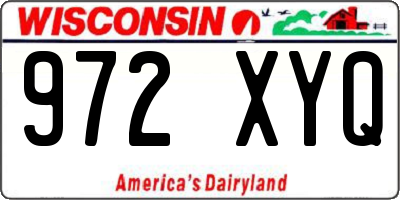 WI license plate 972XYQ