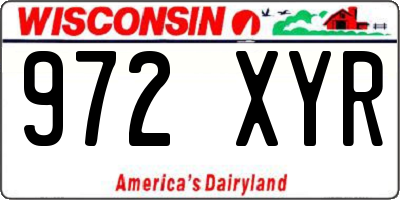 WI license plate 972XYR