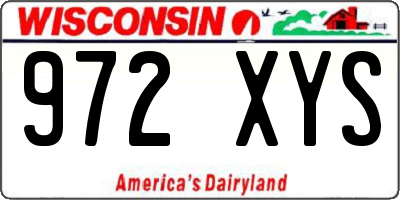 WI license plate 972XYS