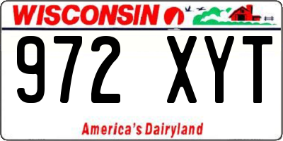 WI license plate 972XYT