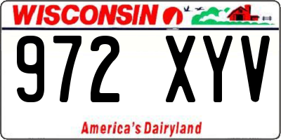 WI license plate 972XYV