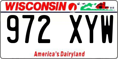 WI license plate 972XYW