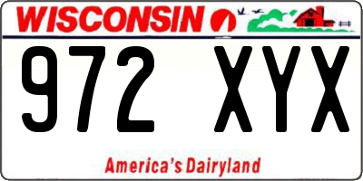 WI license plate 972XYX