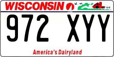 WI license plate 972XYY