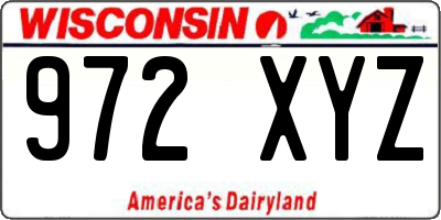 WI license plate 972XYZ