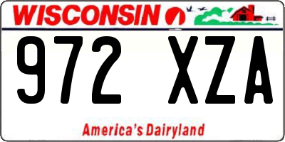 WI license plate 972XZA