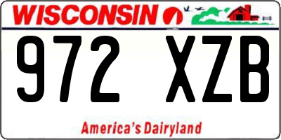 WI license plate 972XZB