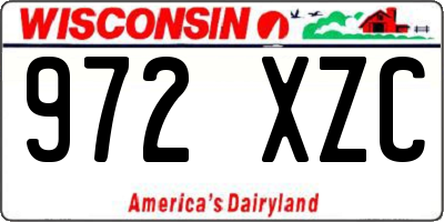 WI license plate 972XZC