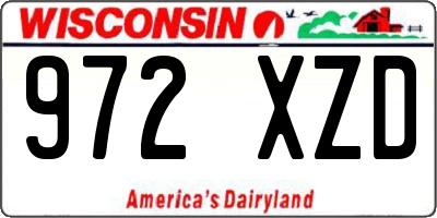 WI license plate 972XZD
